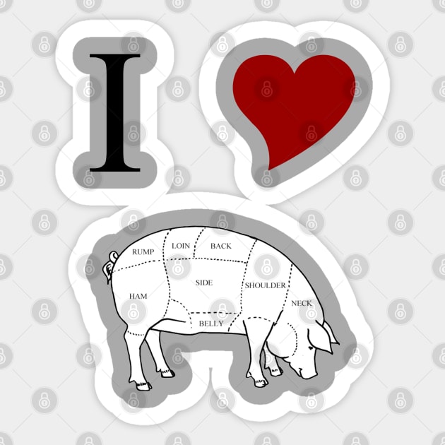 I Love Pork Sticker by klance